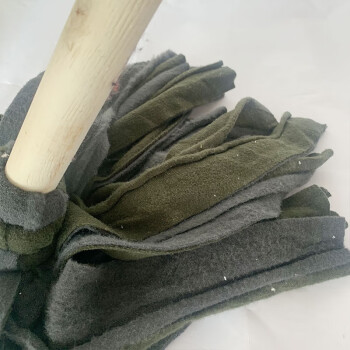 庄太太【绿灰】木杆墩布棉线拧水拖把毛巾布条老式拖布保洁酒店物业