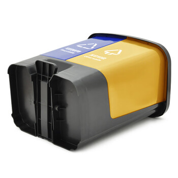 兰诗（LAUTEE）YJ-B047 脚踏分类双格垃圾桶 30L蓝黄