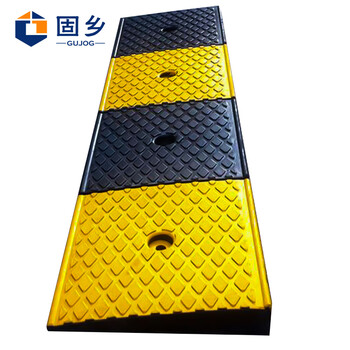 固乡 橡胶路沿坡 马路牙子 汽车台阶板斜坡 垫阶梯坡道三角垫路肩坡垫 定位器 V1 黑色 长1米 高30mm
