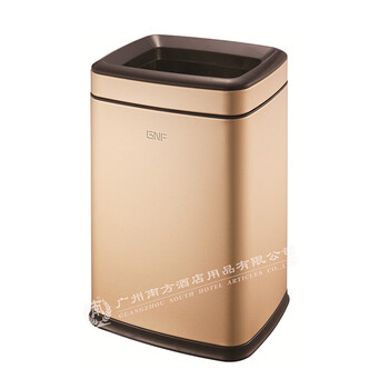 南 SF8-F01 南方长方形房间桶 闪银香槟金 商用酒店宾馆客房不锈钢垃圾桶 果皮桶 内桶容量8升