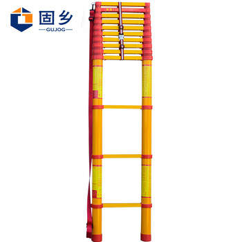 固乡 绝缘梯 电工伸缩折叠梯子 鱼竿玻璃钢便捷电力施工竹节拉伸梯 3M