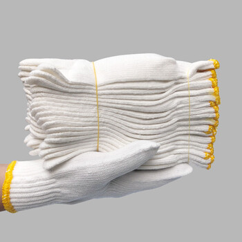 谋福CNMF劳保手套棉线细纱加密加厚工作车间 常规耐磨500g 12付装