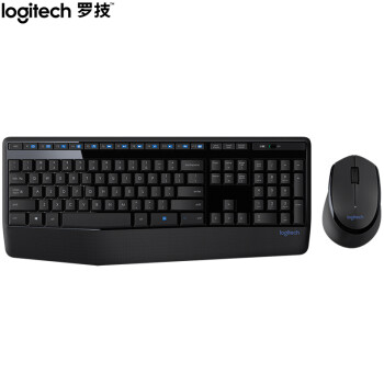 罗技（Logitech）MK345（MK346p）无线办公键鼠套装 宽大掌托 舒适键入体验 全尺寸 带无线2.4G接收器 黑色