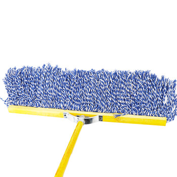 海斯迪克 尘推平板拖把排拖 74CM蓝白棉线木杆 办公室家政工厂车间商场保洁吸水去污可拆卸 (1个装) HK-8026