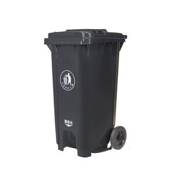 庄太太 【脚踏款120升灰色】新国标环卫带盖大型分类垃圾桶脚踏式果皮箱