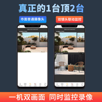 霸天安高清摄像头监控室外无线wifi家庭4g监控器家用手机远程360度无死角带夜视全景语音旋转户外 推荐【WIFI双摄1000W】超清+128G