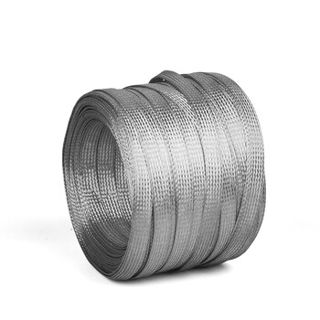 BOWERY铜编织带编织线导电带网状紫铜软连接线T2桥架跨接地线镀锡铜编带2.5平方 100米