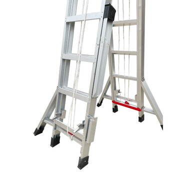 兴航发 铝合金伸缩人字梯子6M 收3.3米升5.5米内抽拉高强度铝合金人字梯 加厚加固升降人字梯工程梯子