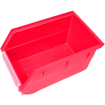 兰诗（LAUTEE）1# 挂壁零件盒背挂式塑料五金盒元件盒斜口螺丝收纳盒 红色270*145*125