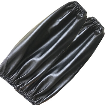 者也 加厚皮革橡胶防油防水袖套围裙耐油耐酸碱袖套耐磨PU护袖屠宰场清洁 袖套（颜色随机发）