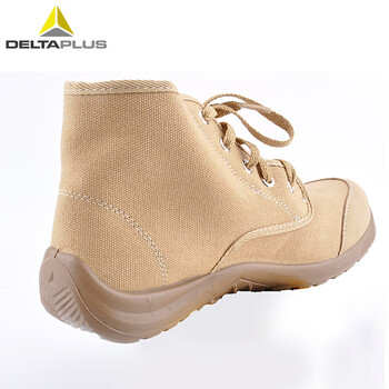 代尔塔（Deltaplus）301334 防刺穿安全劳保鞋 中帮帆布透气防砸 定做 米色 42码 1双