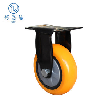 好嘉居 聚氨酯pu脚轮万向轮定向轮刹车轮推车轱辘工业轮子耐磨静音 定向轮 3寸