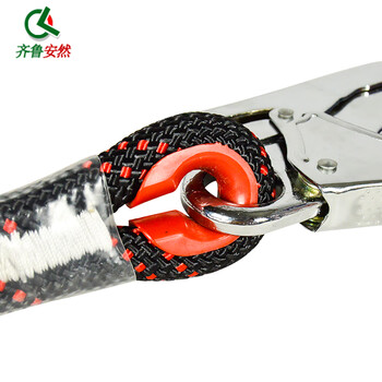 齐鲁安然 高空安装安全绳 带缓冲包  绳索户外施工保险带 电工保护带 安全带配件 普通款双大钩 缓冲绳
