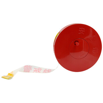 海斯迪克 HKLZ-4 50米盒装 黄白警线 隔离带警戒线 盘式警戒带交通工程警告分隔带 伸缩警示安全带