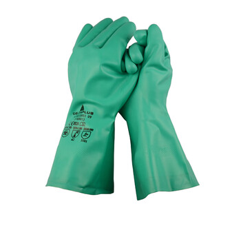 代尔塔（Deltaplus）201801 防化手套 中款 丁腈橡胶 8码 12双/打