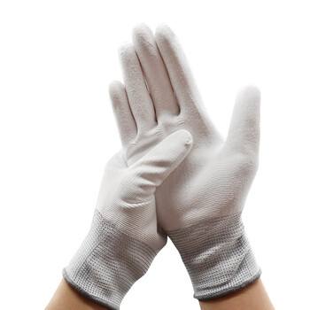 者也（ZYE）防静电手套 涂掌L码 薄款防滑贴手PU涂层浸胶尼龙手套