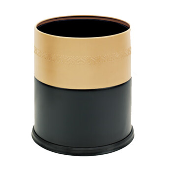 南 GPX-107B 南方双色浮雕花套装垃圾桶 杏色套黑色 酒店宾馆商用客房不锈钢垃圾桶 居家房间桶 果皮桶