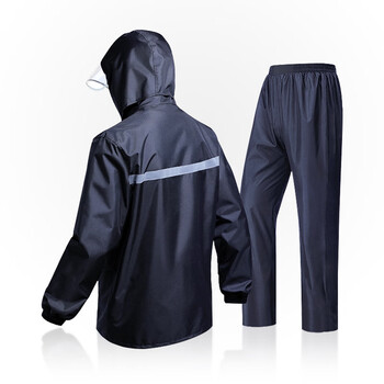 坚冠 雨衣雨裤套装涤丝纺轻便款  户外旅游成人男女分体式定制雨披大帽檐  XL码