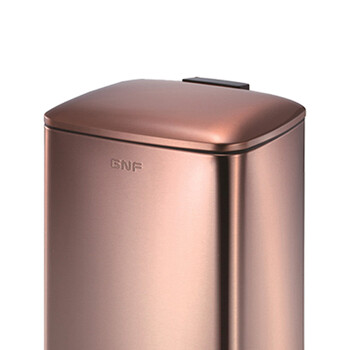 南 SJ3-F03 方形脚踏桶 玫瑰金 商用不锈钢 南方垃圾桶 酒店宾馆客房果皮桶 厨房垃圾桶 5升容量 防指纹