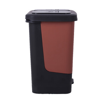 震迪塑料垃圾桶60L双桶脚踩式咖啡黑色工业垃圾箱塑料带盖可定制 KT552