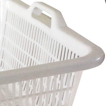 兰诗（LAUTEE）4# 周转箩加厚塑料储物箩物流快递货筐零件收纳货筐白色540*410*170