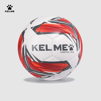 卡尔美(KELME)青少年足球成人足5号球学生中考比赛训练用球 白红 【9886130】 5号