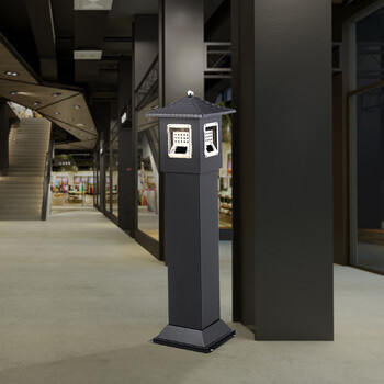 科力邦（Kelibang） 不锈钢烟灰柱 户外立式收纳烟灰桶烟蒂柱 吸烟区灭烟柱烟灰缸垃圾桶 KB3231 房顶形