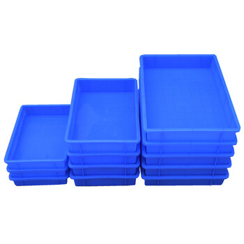 知旦 2号浅盘 外径:570*375*80mm塑料周转箱托盘加厚物流盒塑胶零件工具储物箱长方形分类零件盒ZQP-02