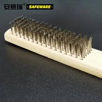 安赛瑞 木柄钢丝刷（12把装）除锈除漆去污钢刷工具 24428