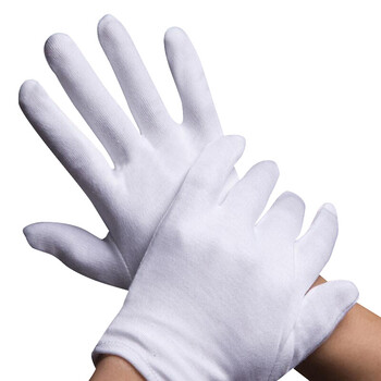 者也（ZYE）礼仪手套 加厚棉汗布劳保手套检阅表演白手套 标准款12双 