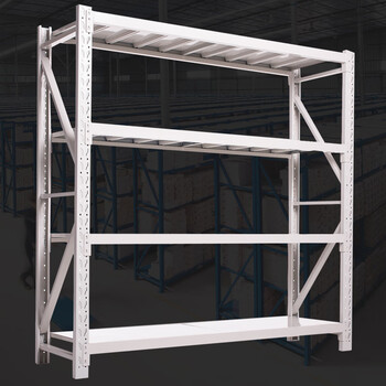 恒载中型仓储货架展示架储物架置物架子承载250kg白色200*60*200=4层主架可定制