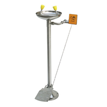 星工（XINGGONG）立式小踏板洗眼器 304不锈钢 双口紧急冲淋洗眼睛 验厂工业实验室 BTL21