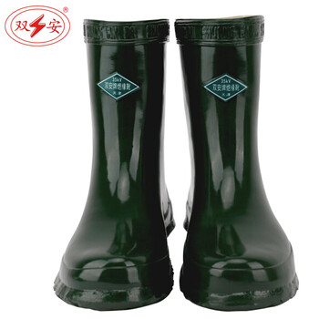 双安 35KV绝缘靴 电工防触电橡胶雨靴 定做 高压中筒电工鞋 绝缘防砸耐磨 43码