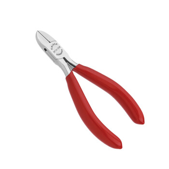 凯尼派克（KNIPEX）77 11 115 电子斜口剪 塑料套柄 圆头 带偏刃和线夹 剪切类工具 钢