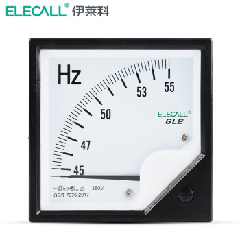 伊莱科(ELECALL)交流频率表 单相 2.5级 嵌入式 机械式指针表  黑白色 CP96（220V 45-55HZ）