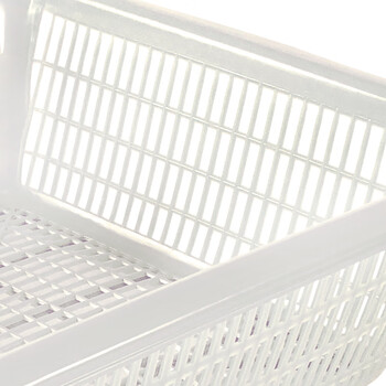 兰诗(LAUTEE)5# 周转箩加厚塑料周转筐储物箩零件收纳运输货筐 白色475*375*145