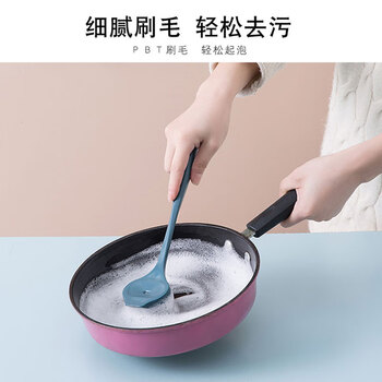 亿丽佳 去污长柄锅刷厨房用品洗碗洗锅刷子水槽灶台清洁刷（圆形 颜色随机） 15件/组