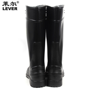 莱尔 SC-11-99 三防全黑耐酸碱水鞋 劳保中高筒防水防油防化水靴1双43码 