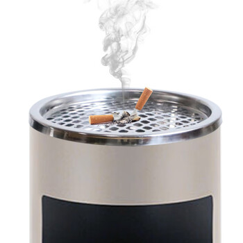 兰诗(LAUTEE)GPX-027 圆形丽格桶 酒店商场电梯口座地垃圾桶 烟灰桶 杏色