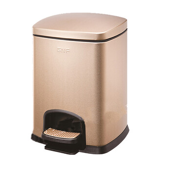 南 SJ20-F01 方形脚踏桶 香槟金 酒店宾馆商用客房不锈钢 南方垃圾桶 居家房间桶 果皮桶 防指纹容量20升