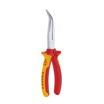 凯尼派克（KNIPEX）26 26 200 1000V绝缘尖嘴钳 镀铬 绝缘双色手柄 40°弯头 切割类工具 钢