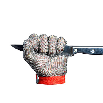 者也（ZYE）防割钢丝手套 五指钢环手套电剪裁剪防切割金属手套屠宰杀鱼不锈钢 短款5指