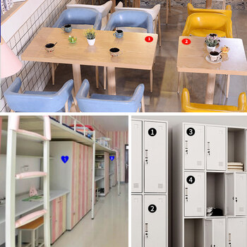 百舸 PVC不干胶数字贴 彩色号码贴纸餐桌号贴比赛选手编号贴活动序号贴 直径10cm 1—12 （两组）【可定制】