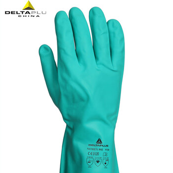 代尔塔（Deltaplus）201802 VE802丁腈防化手套 耐磨防油无衬里硅胶面掌纹 9.5# 1双