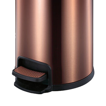 南 SJ5-Y03 南方圆形脚踏桶  玫瑰金 商用不锈钢垃圾桶 酒店宾馆客房果皮桶 厨房垃圾桶 5升容量 防指纹