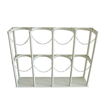 稳斯坦 WST117 钢瓶存储架 40L气瓶固定架 氧气瓶 氮气瓶固定架 (白-双瓶)