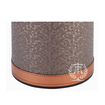 南 GPX-45P 翻盖套皮房间桶 咖色格皮纹 商用酒店宾馆客房翻盖垃圾桶 房间桶 果皮桶 内桶容量9升