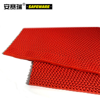 安赛瑞 通道防滑地垫 游泳池隔水防滑垫 厨房防滑地垫 医院防滑地垫（1.2m×15m）红色 厚5mm 12288