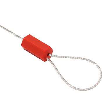 海斯迪克 抽紧式钢丝封条 集装箱施封锁 防伪铅封 一次性封条锁 50cm 70条颜色随机 HKW-38