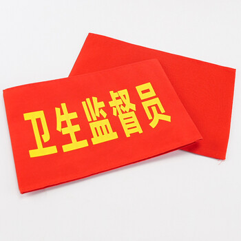 海斯迪克  红袖章 袖标 志愿者监督管理袖标 配10个别针 监护人（10个） HK-340
